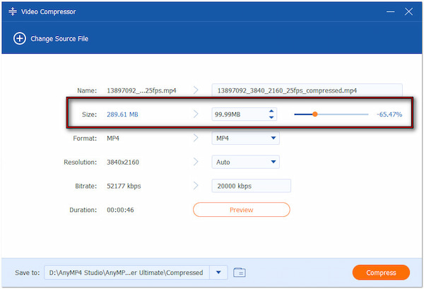 Adjust Compression Level