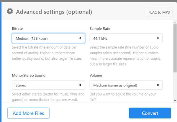 Adjust MP3 In Zamzar