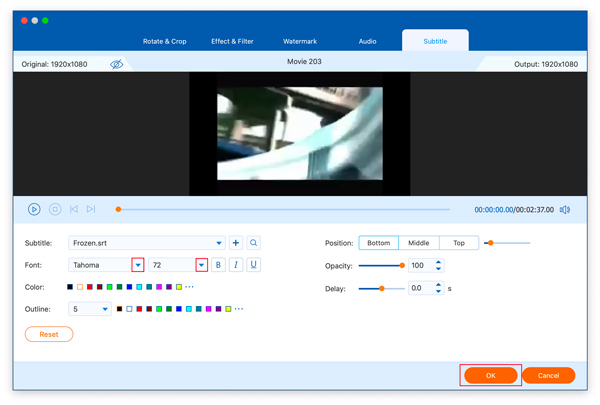 Adjust Subtitles Mac