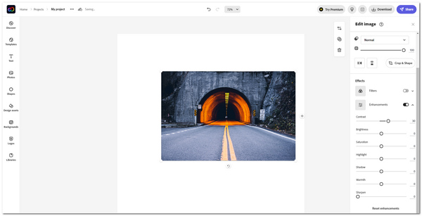 Adobe Express Sharpen Image