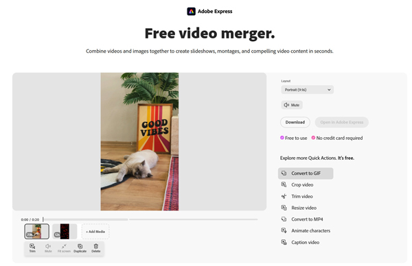 Adobe Express Video Joiner