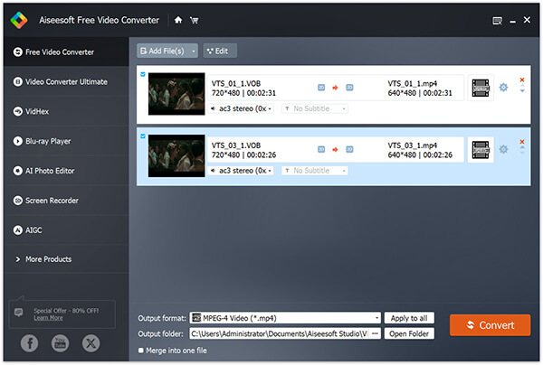 Aiseesoft Vob to Mp4