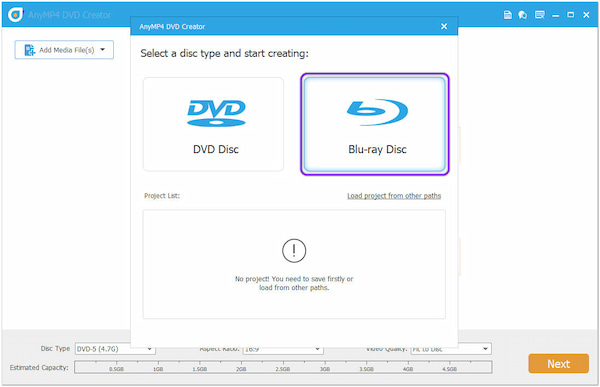 AnyMP4 Burn MP4 to Blu-ray Type