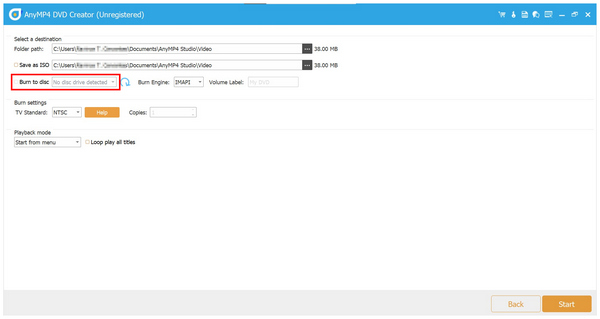 Anymp4 DVD Creator Burn to Disc
