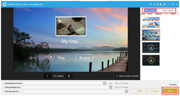 Anymp4 DVD Creator Menu Template