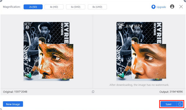 Anymp4 Image Upscaler Online Save