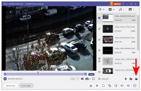 Anymp4 Screen Recorder Editing Folder