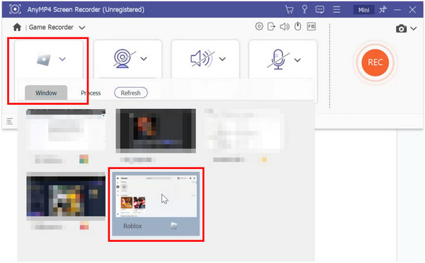 AnyMP4 Screen Recorder Select Game