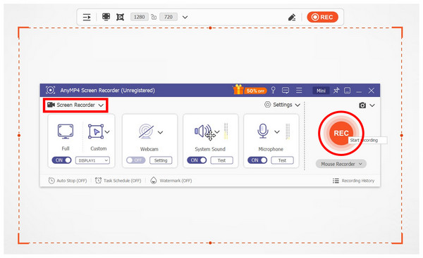 Anymp4 Screen Recorder Start Recording
