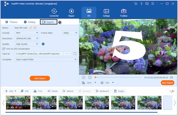 AnyMP4 VCU Create Countdown Video Export