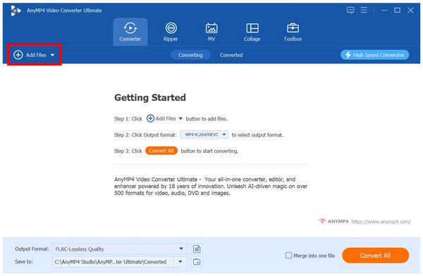 Anymp4 Video Converter Ultimate Add Files