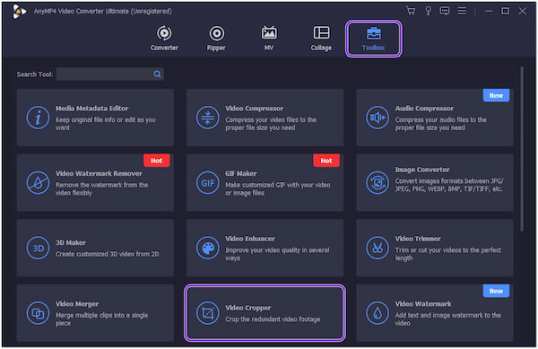 AnyMP4 Video Cropper Toolbox