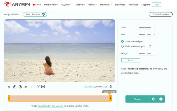 Anymp4 Video Trimmer Online
