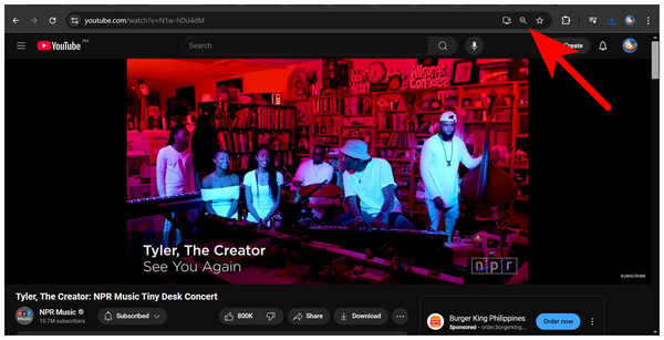 Browser Menu Zoom Button