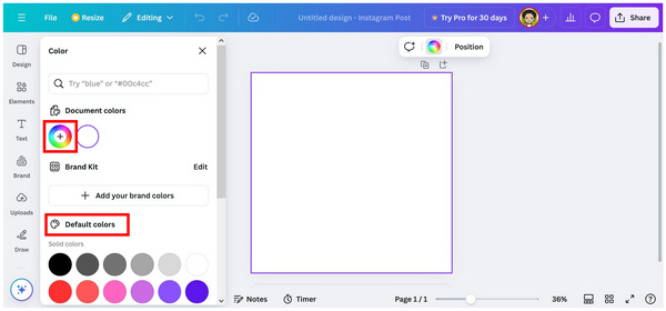 Canva Default Color Wheel