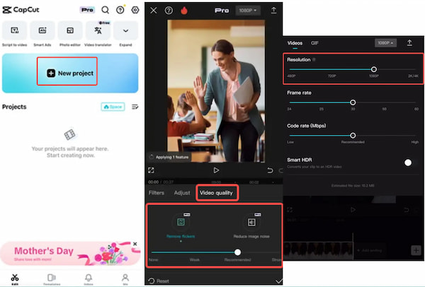 Capcut Enhance Video On Phone