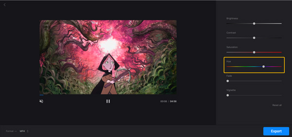 Change Hue Of Video Online Clideo