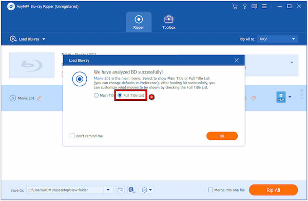 Choose Blu ray Title Or Chapters