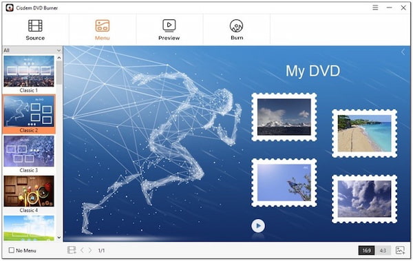 Choose Pre Designed DVD Menu