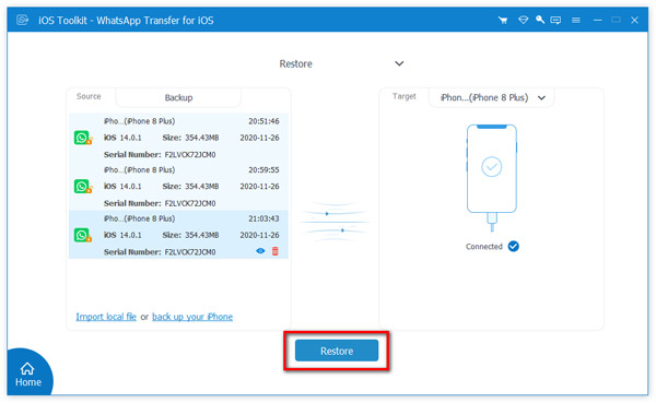 Choose Whatsapp Backup File