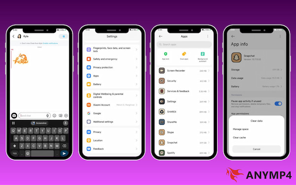 Clearing Snapchat Cache