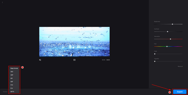 Clideo Format Export Button