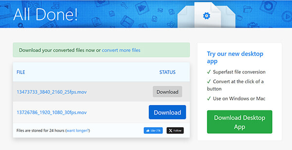 Convert mp4 to mov in zamzar
