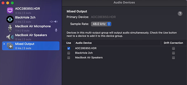 Create Multi Output Device