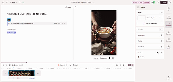 Create New Composition in Descript