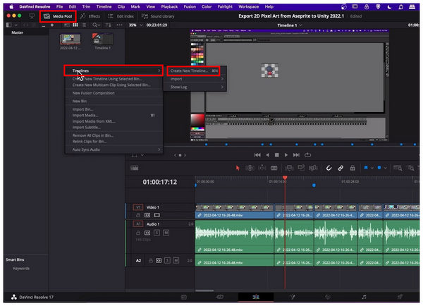 Davinci Resolve Create New Timeline