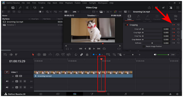 Davinci Resolve Crop Keyframe End