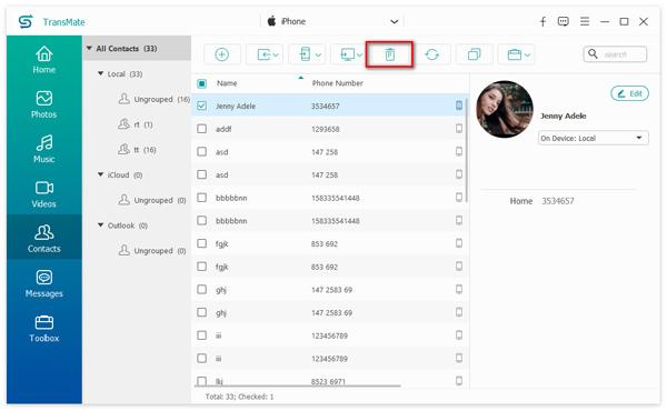 Delete Phone Contacts