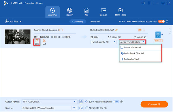 Disable Audio Track And Add New One