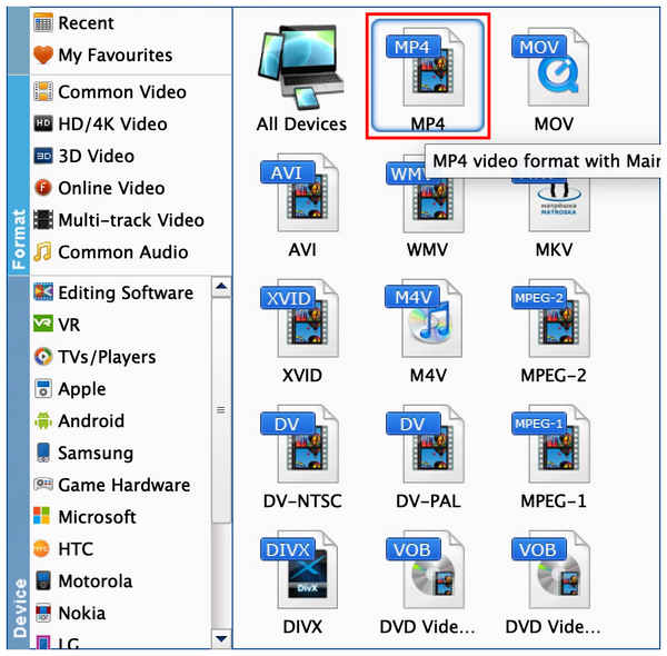 Easefab Format Selection