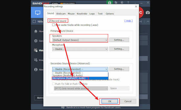 Enable Record Sound Option