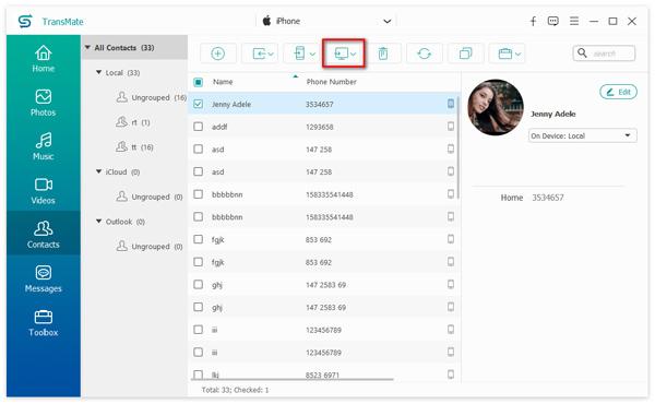 Export Contacts to PC