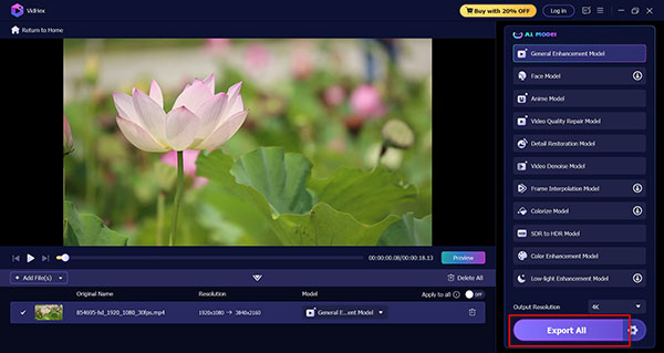 Export Enhanced Video