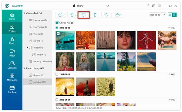 Export Photos to Computer