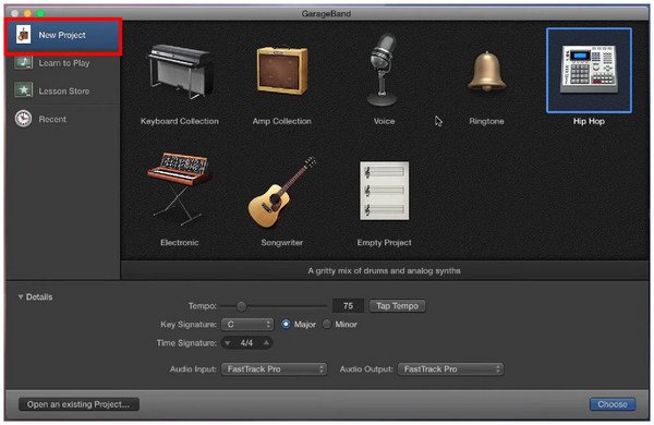 Garageband New Project