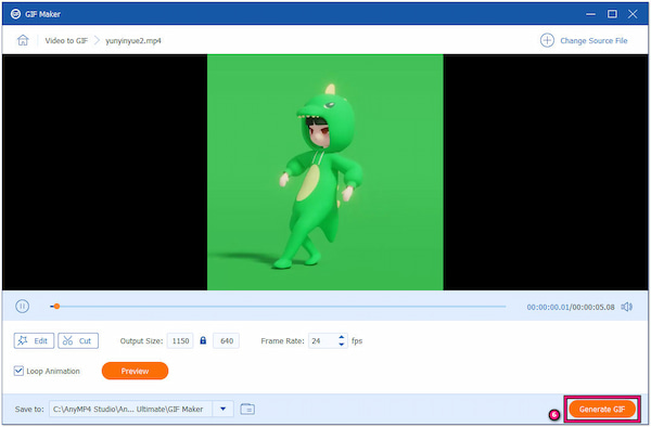 Generate MP4 to GIF Conversion