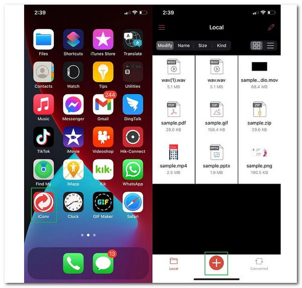 iConv App Add Button