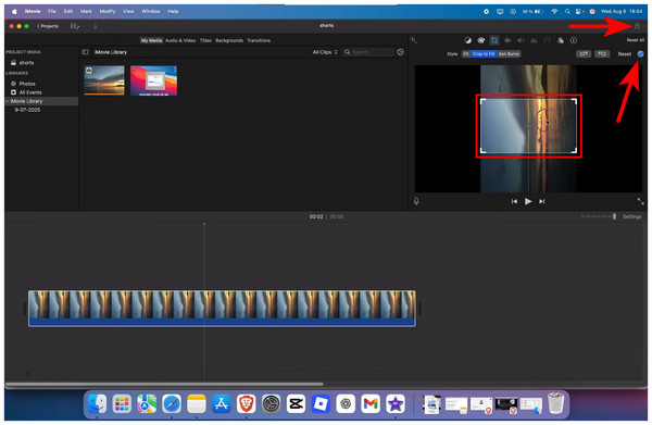 iMovie Adjust Crop