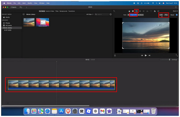 iMovie Crop Tool Rotate