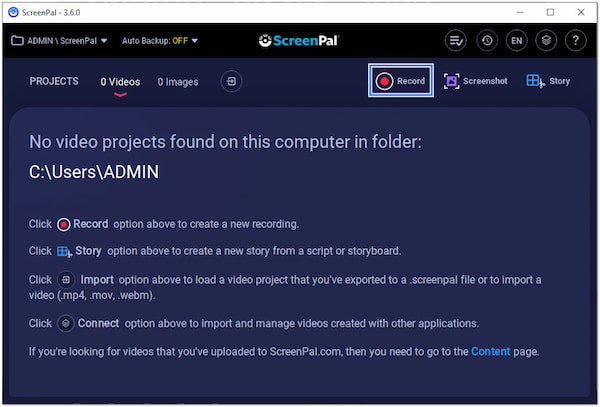 Initiate Screen Recording