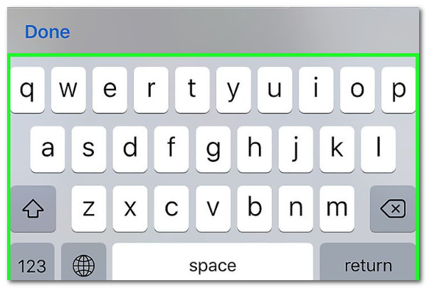 iOS Type and Click Done
