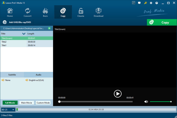 Leawo Blu-ray Copy Choose Copy Mode