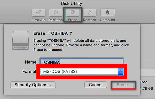 Mac Choose Drive Format