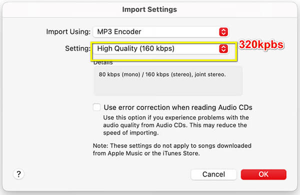 Mac Music 320kbps Settings