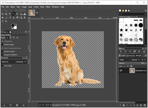Make White Background Transparent GIMP Delete