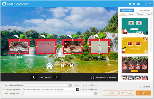 Modify Menu Template